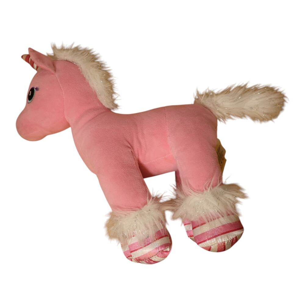 Build-A-Bear Pink Unicorn Plush 12” Striped Horn Stuffed Animal Barbiecore - Picture 8 of 10